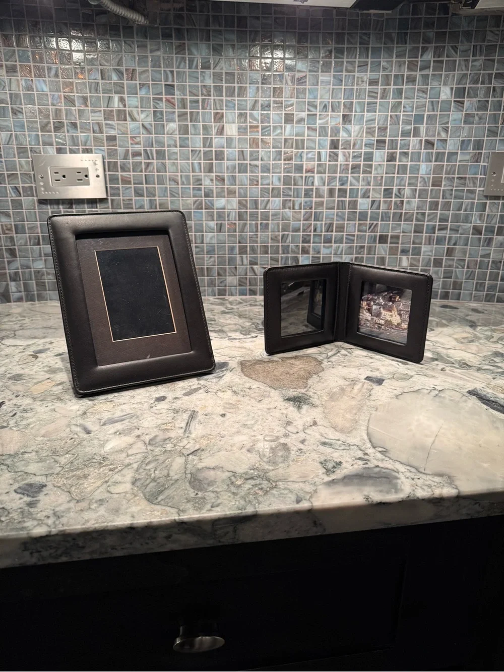 Two - Coach Leather Photo Frames